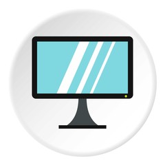 Computer monitor icon. Flat illustration of computer monitor vector icon for web