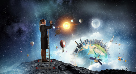 Looking forward for success . Mixed media