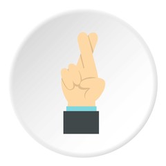 Fingers crossed icon. Flat illustration of fingers crossed vector icon for web