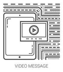 Video message line icons.
