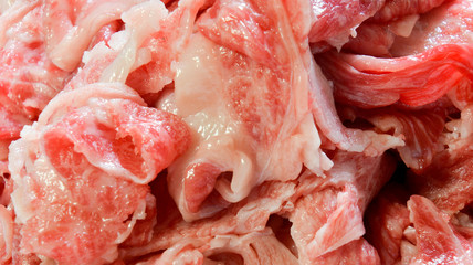 Sliced beef for Sukiyaki