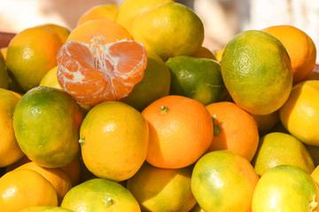 Fresh mandarin oranges fruit