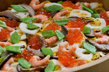 Chirashi-zushi; Japanese Traditional dish for Celebration