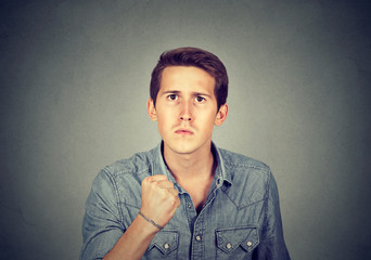 angry man with fist up