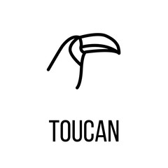 Toucan icon or logo in modern line style.  © dstarky