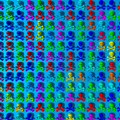 Colorful skulls pattern