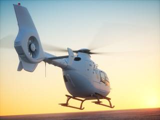 Helicopter Sunset Take-Off 1