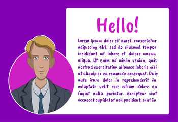 Vector illustration character with bubble talk