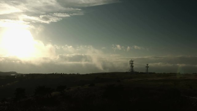 Steel tower and cloud stream wide angle at Takabocchikogen, x2 speed, no color grade