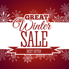Winter sale poster. Vector illustration.