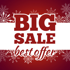 Winter sale poster. Vector illustration.