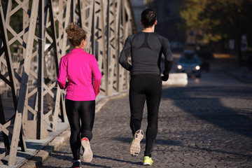 young  couple jogging