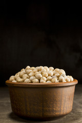Chickpeas in a ceramic plate
