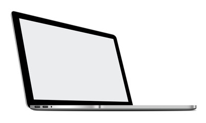 3D illustration of Silver Laptop isolated on white background