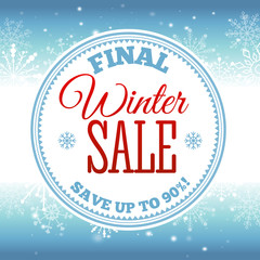 Winter sale poster. Vector illustration.