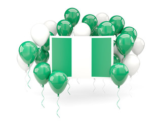 Flag of nigeria with balloons