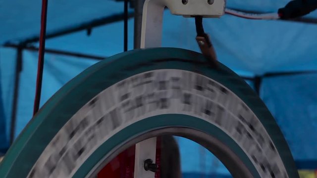 USA Festival Gambling at the Cake Wheel - Spinning Wheel Close Up