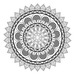 Mandale icon. Bohemic ornament indian and decoration theme. Black and white design. Vector illustration