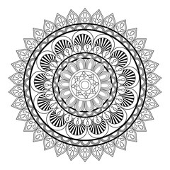 Mandale icon. Bohemic ornament indian and decoration theme. Black and white design. Vector illustration