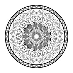 Mandale icon. Bohemic ornament indian and decoration theme. Black and white design. Vector illustration