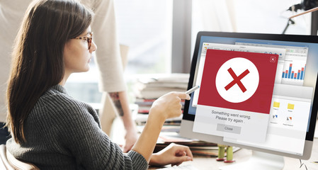 Obraz na płótnie Canvas Error Alert Failure Icon Problem Concept