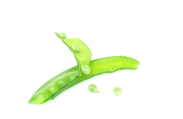 Snow peas isolated on white background