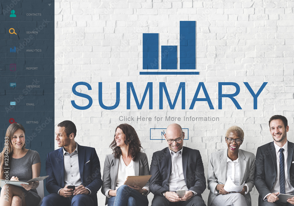 Poster summary result progress chart concept