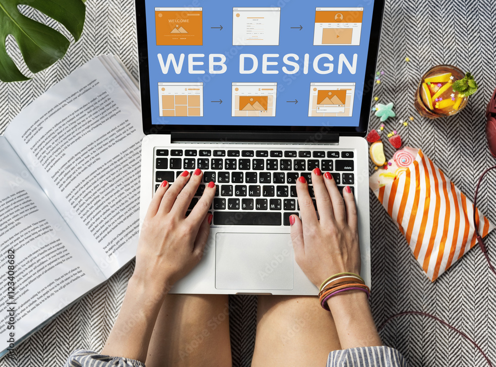 Poster web design work website development concept