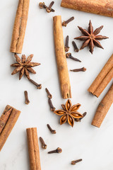 Cinnamon, clove and anise star.