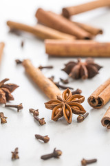 Cinnamon, clove and anise star.