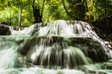 Huay Mae Kamin waterfall, the beautiful waterfall in deep forest at Srinakarin Dam National Park - Huay Mae Kamin waterfall. Kanchanaburi, Thailand