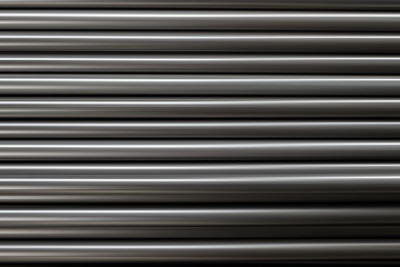 Black metal pipe steel sort stacked, radial effect