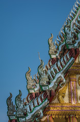 Fototapeta na wymiar Gable end of Thai temple, Chanthaburi, Thailand. 