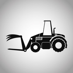 Truck machine icon. Farm lifestyle agriculture harvest and rural theme. Silhouette and isolated design. Vector illustration
