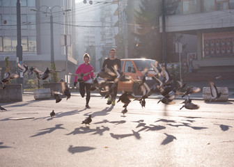 young  couple jogging