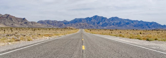 Poster Im Rahmen Desert Highway near Area 51 in Nevada, USA © tristanbnz