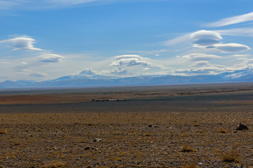 mountains steppe sky clouds lenticular