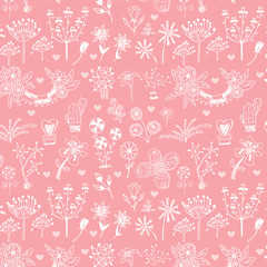 cute designs of free hand flower doodle pattern