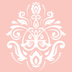 Elegant vector white ornament in classic style. Abstract traditional pattern with oriental elements