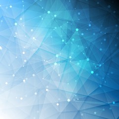 Fototapeta premium Connection structure blue low poly vector design