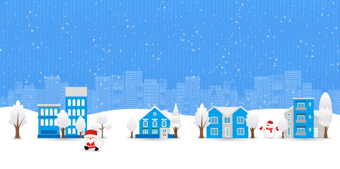 クリスマス　雪　サンタ　背景