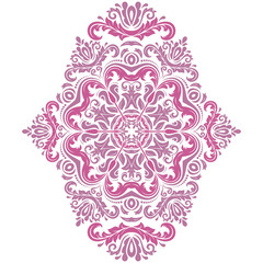Oriental vector colored pattern with arabesques and floral elements. Traditional classic ornament