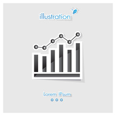 Bar Graph Symbol ,Black Style Vector EPS10 illustration