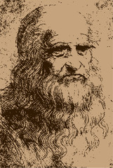 Self portrait of Leonardo da Vinci illustration