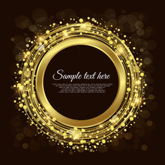 Golden circle background vector Abstract Background