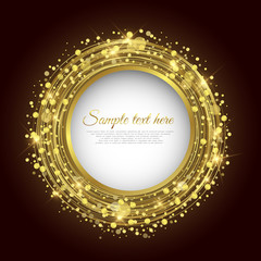 Golden circle background vector Abstract Background