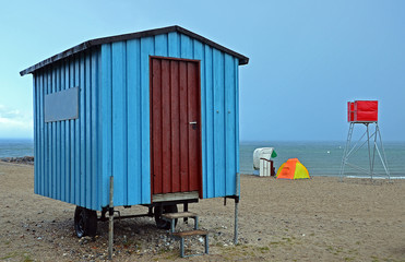 Badewagen an der Ostsee