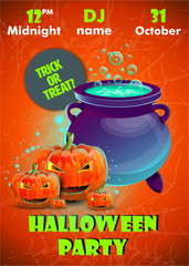 Halloween party poster.Halloween banner,Halloween flyer,Vector illustration