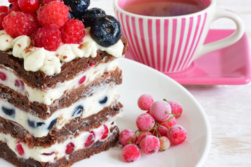 homemade cake with berries