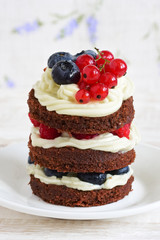 homemade cake with berries